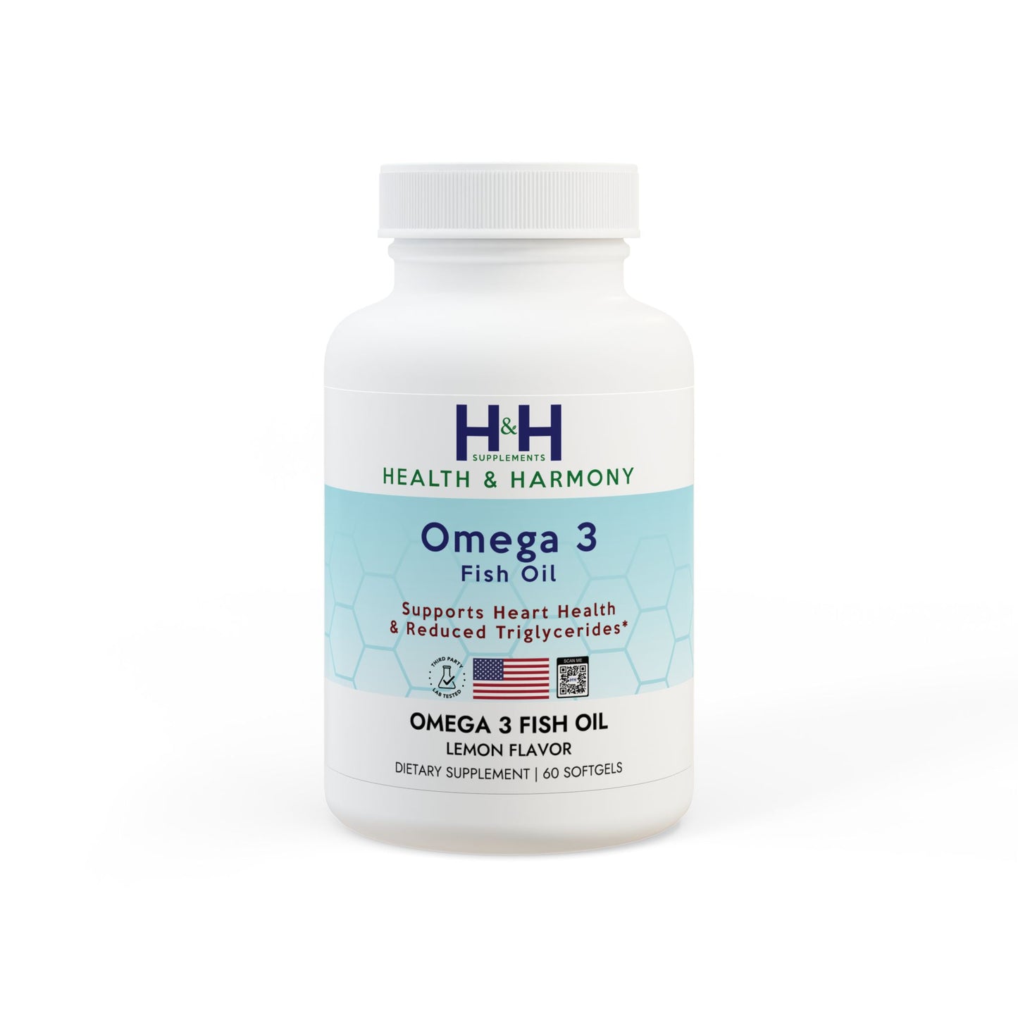 Omega 3 Fish Oil Supplement (60 Softgels)