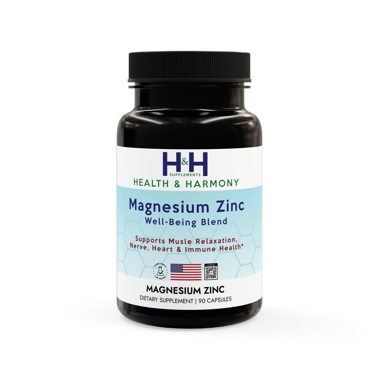 Magnesium Zinc Supplement (90 Capsules)