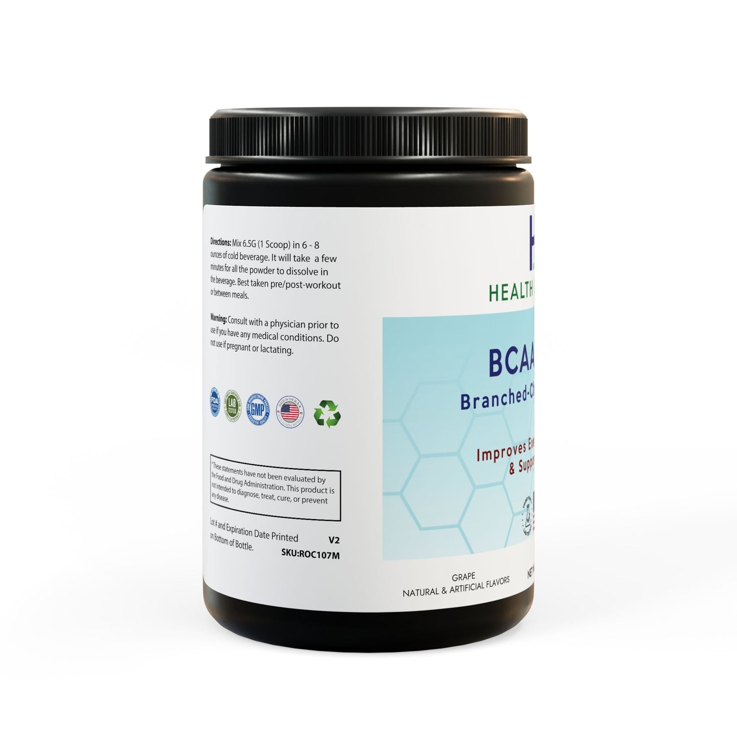 BCAA Supplement, Grape (325g, 11.46oz, 50 servings)